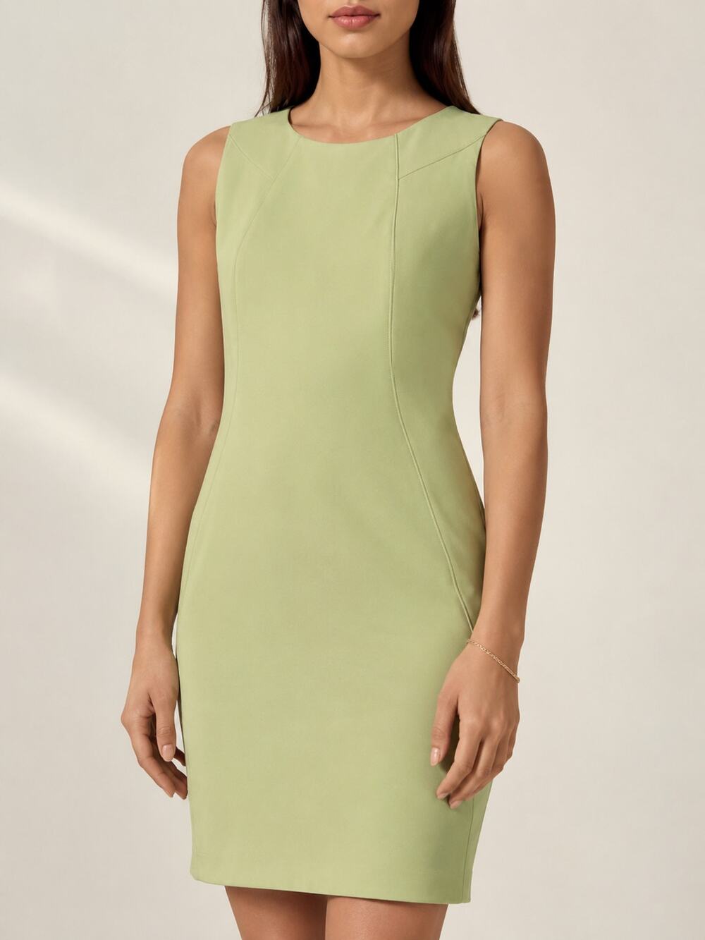 Lafayette 148 Sheath Dress Womens 6 Mint Green Sleeveless Knee Length Career